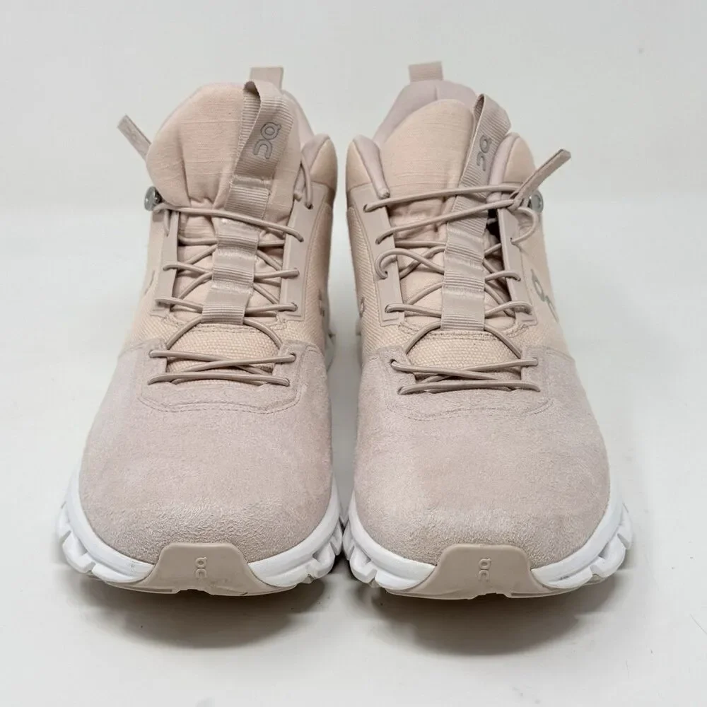 On Cloud Hi Glacier Running Hiking Shoes Womens 10.5 Monochrome Pink Suede